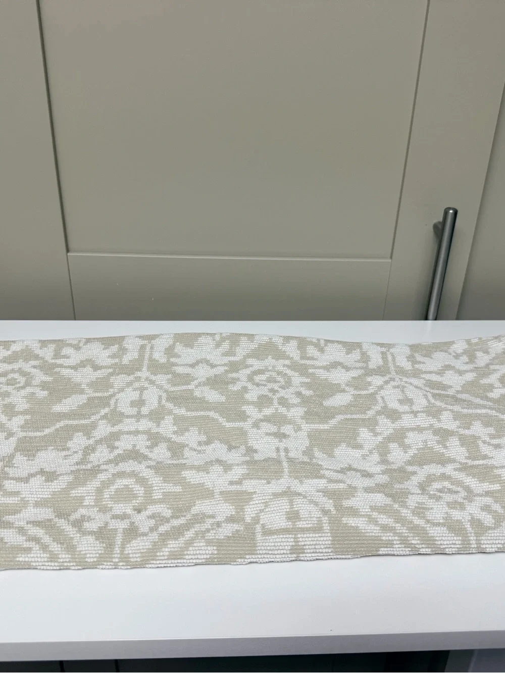 Pottery Barn Beige and White Damask Accent Pillow Cover
